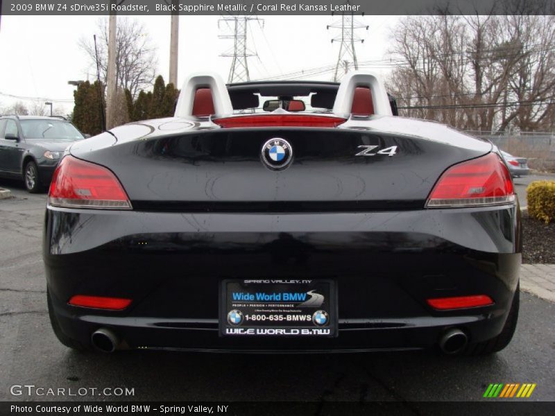 Black Sapphire Metallic / Coral Red Kansas Leather 2009 BMW Z4 sDrive35i Roadster