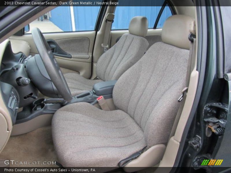 Dark Green Metallic / Neutral Beige 2003 Chevrolet Cavalier Sedan