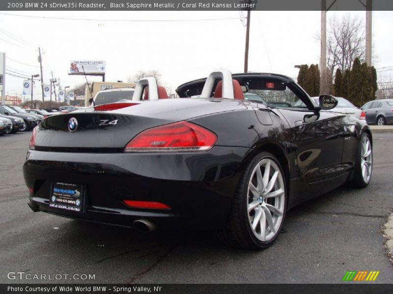 Black Sapphire Metallic / Coral Red Kansas Leather 2009 BMW Z4 sDrive35i Roadster