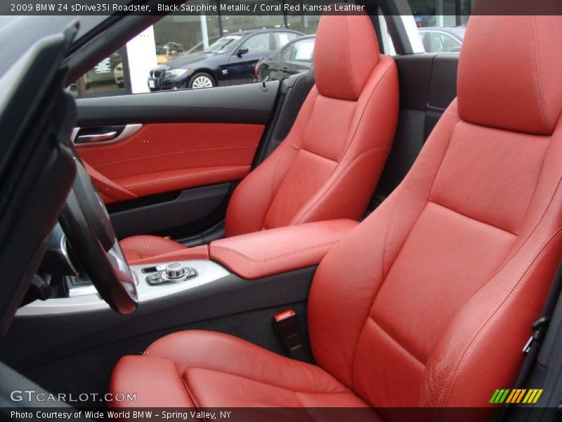 Black Sapphire Metallic / Coral Red Kansas Leather 2009 BMW Z4 sDrive35i Roadster