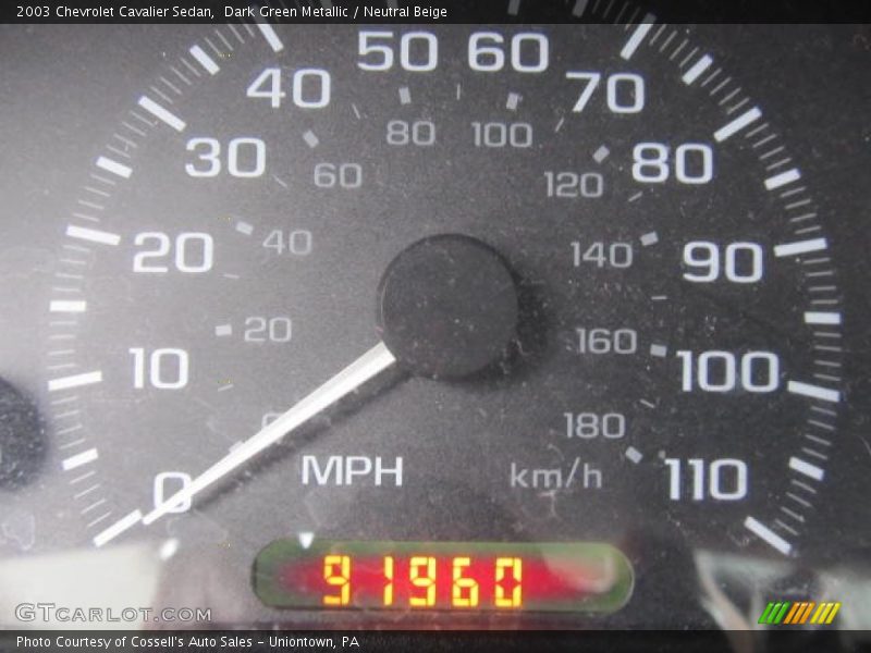 Dark Green Metallic / Neutral Beige 2003 Chevrolet Cavalier Sedan