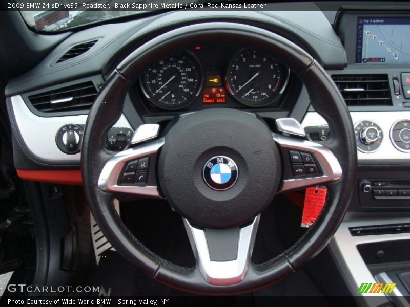 Black Sapphire Metallic / Coral Red Kansas Leather 2009 BMW Z4 sDrive35i Roadster