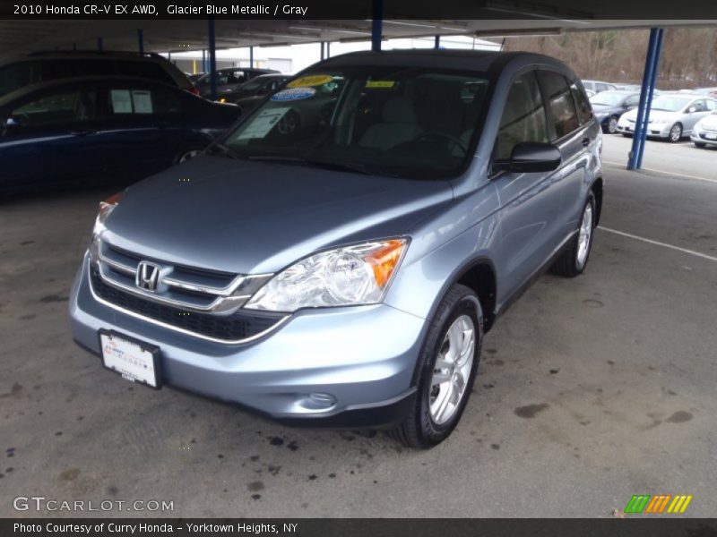 Glacier Blue Metallic / Gray 2010 Honda CR-V EX AWD