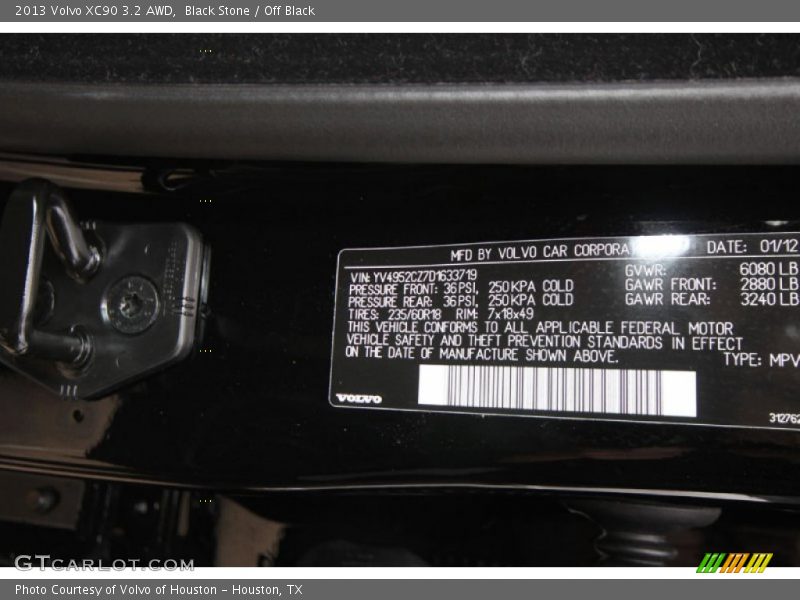 Black Stone / Off Black 2013 Volvo XC90 3.2 AWD