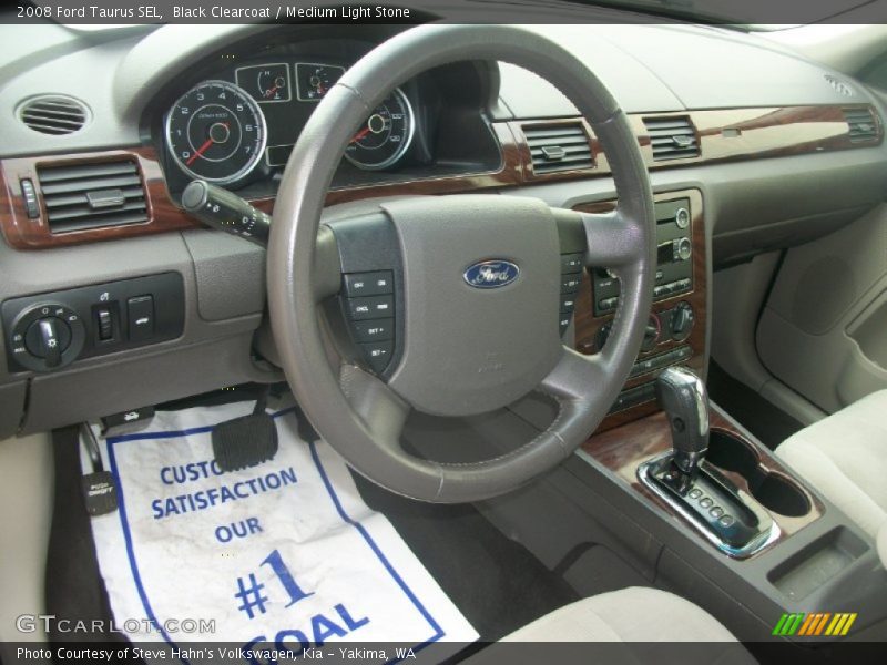 Black Clearcoat / Medium Light Stone 2008 Ford Taurus SEL