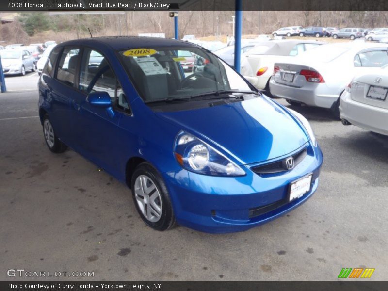 Vivid Blue Pearl / Black/Grey 2008 Honda Fit Hatchback