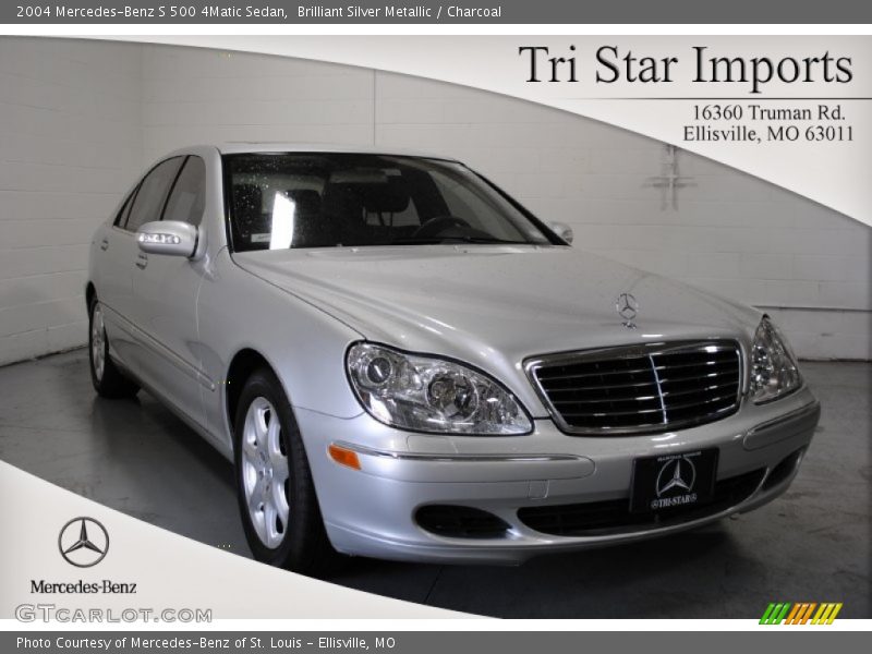 Brilliant Silver Metallic / Charcoal 2004 Mercedes-Benz S 500 4Matic Sedan