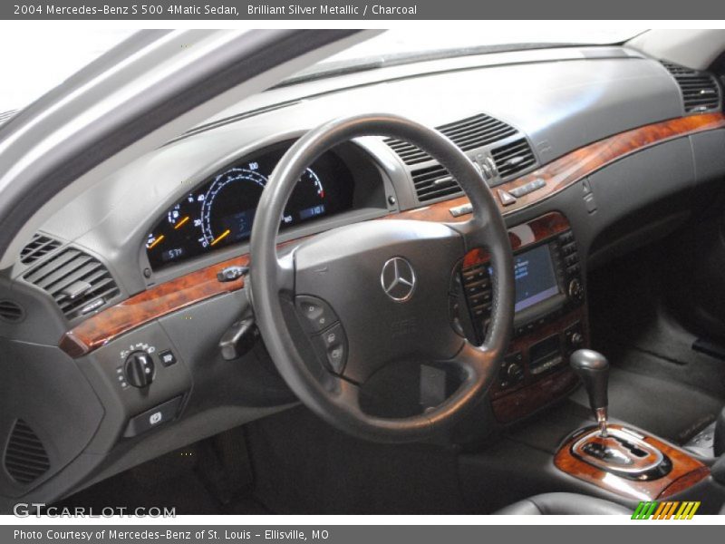 Brilliant Silver Metallic / Charcoal 2004 Mercedes-Benz S 500 4Matic Sedan