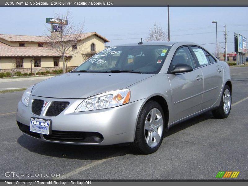 Liquid Silver Metallic / Ebony Black 2008 Pontiac G6 Sedan