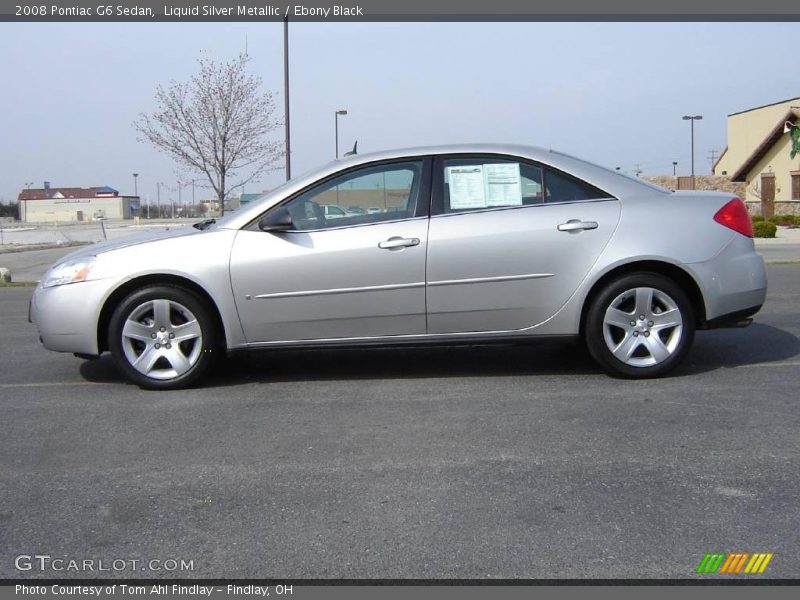 Liquid Silver Metallic / Ebony Black 2008 Pontiac G6 Sedan