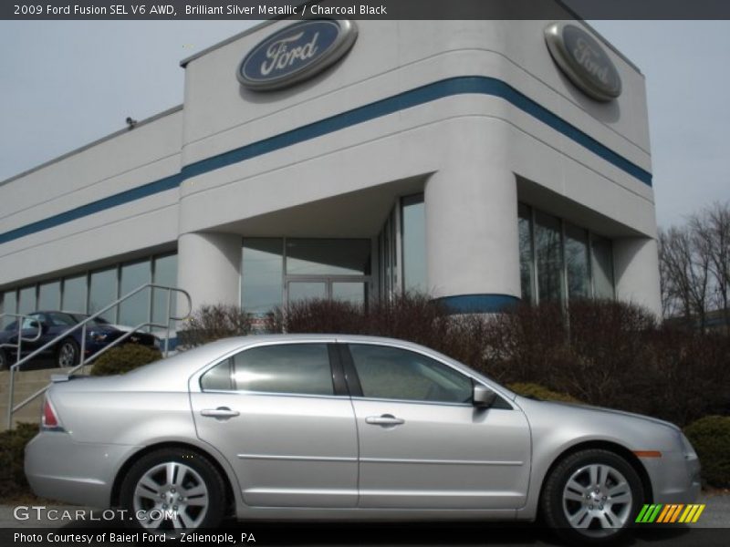 Brilliant Silver Metallic / Charcoal Black 2009 Ford Fusion SEL V6 AWD