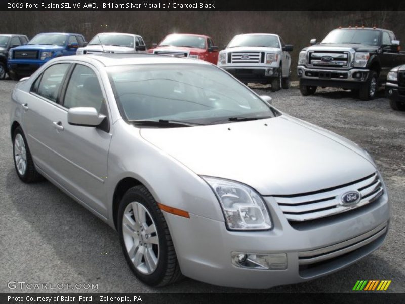 Brilliant Silver Metallic / Charcoal Black 2009 Ford Fusion SEL V6 AWD