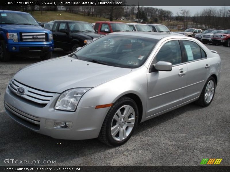 Brilliant Silver Metallic / Charcoal Black 2009 Ford Fusion SEL V6 AWD