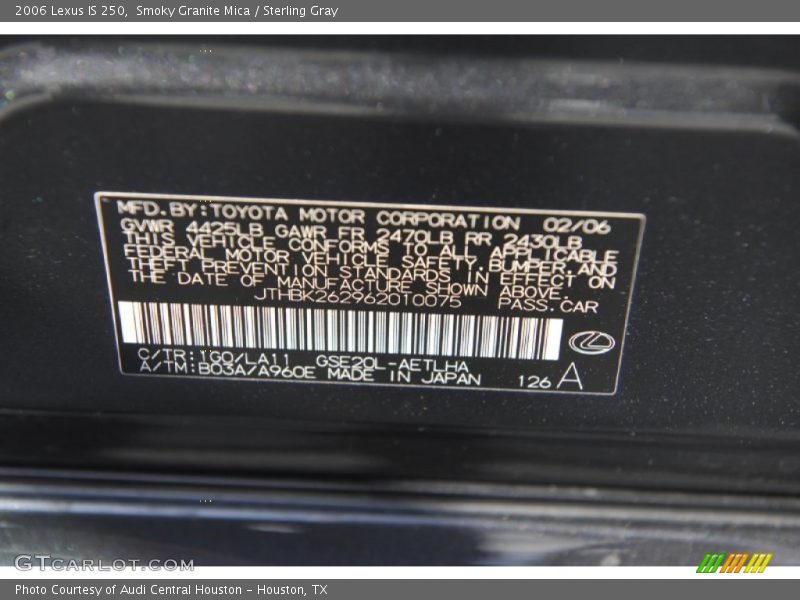 Smoky Granite Mica / Sterling Gray 2006 Lexus IS 250