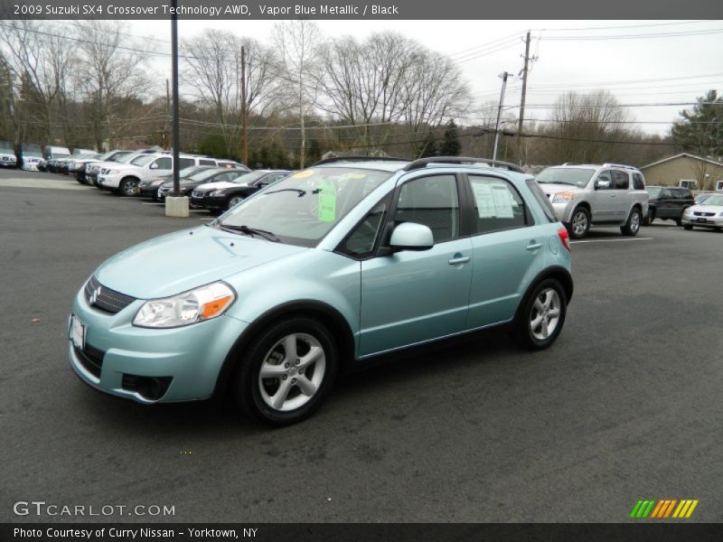 Vapor Blue Metallic / Black 2009 Suzuki SX4 Crossover Technology AWD