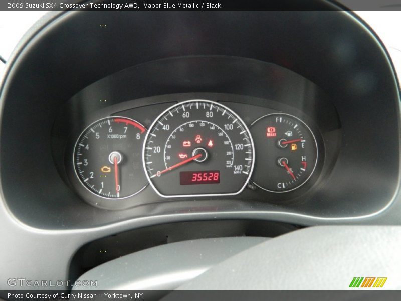 Vapor Blue Metallic / Black 2009 Suzuki SX4 Crossover Technology AWD