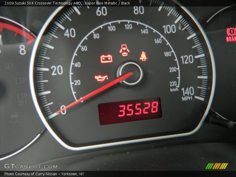 Vapor Blue Metallic / Black 2009 Suzuki SX4 Crossover Technology AWD