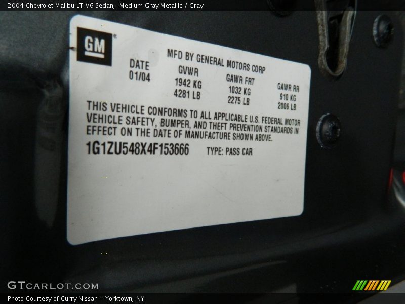 Medium Gray Metallic / Gray 2004 Chevrolet Malibu LT V6 Sedan