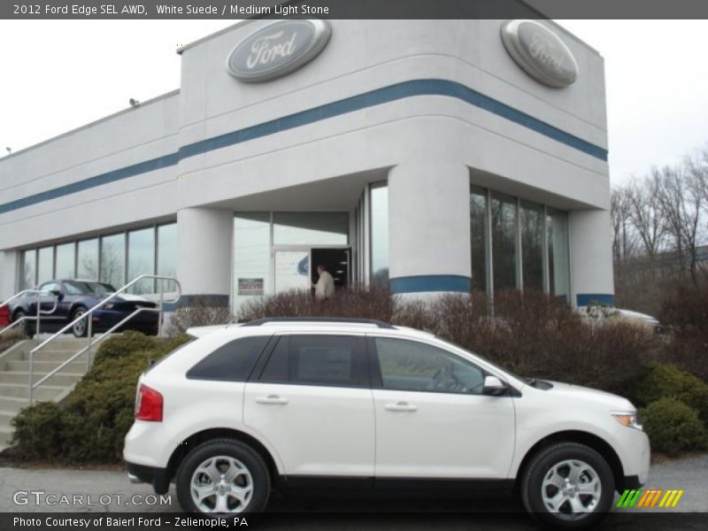 White Suede / Medium Light Stone 2012 Ford Edge SEL AWD