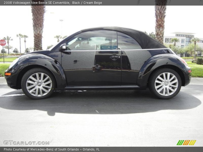 Black / Cream Beige 2008 Volkswagen New Beetle SE Convertible