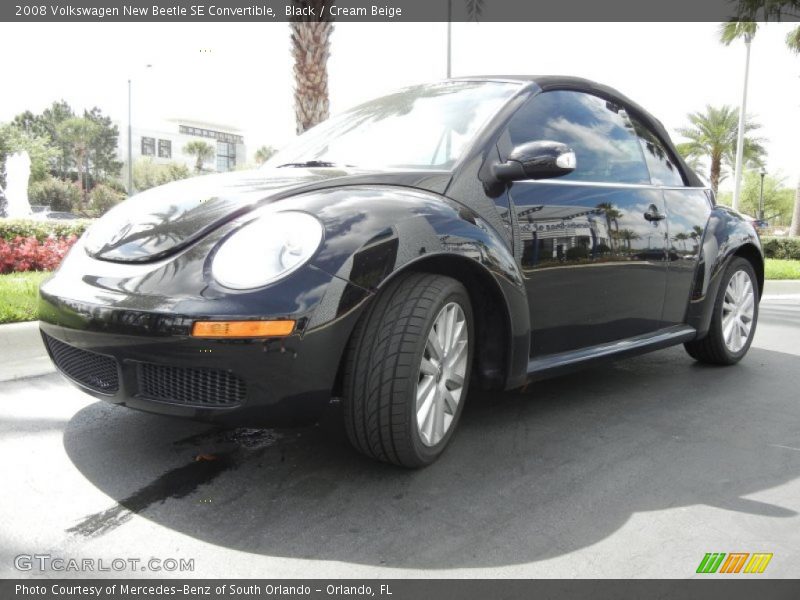 Black / Cream Beige 2008 Volkswagen New Beetle SE Convertible