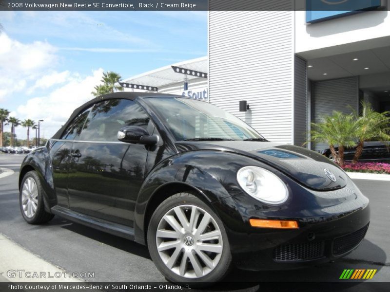 Black / Cream Beige 2008 Volkswagen New Beetle SE Convertible