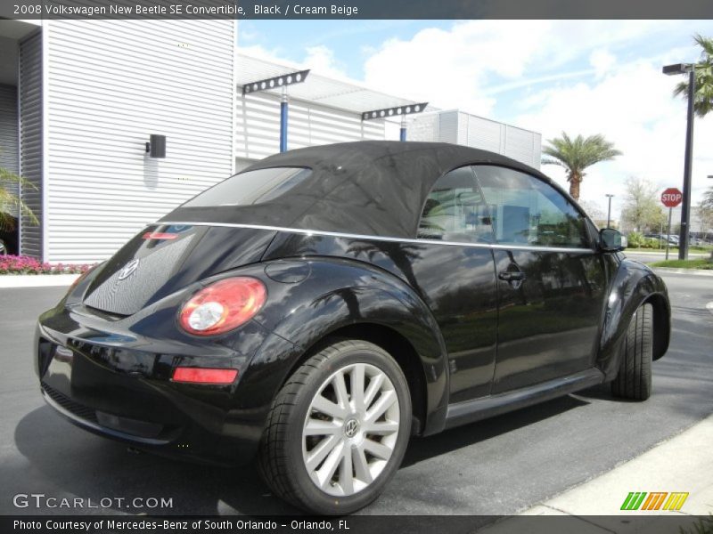 Black / Cream Beige 2008 Volkswagen New Beetle SE Convertible