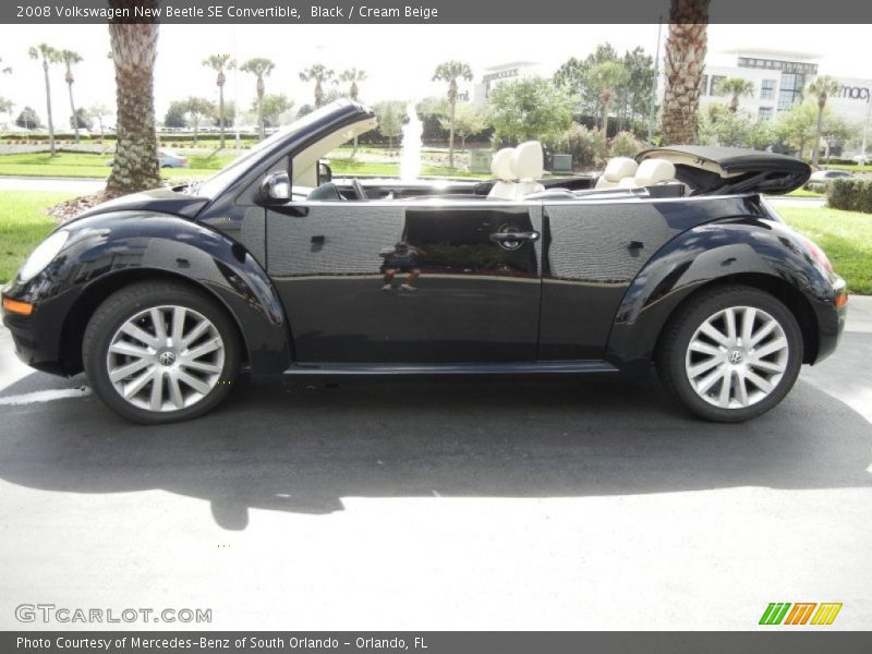 Black / Cream Beige 2008 Volkswagen New Beetle SE Convertible
