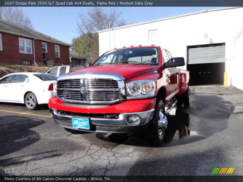 Flame Red / Medium Slate Gray 2007 Dodge Ram 3500 SLT Quad Cab 4x4 Dually