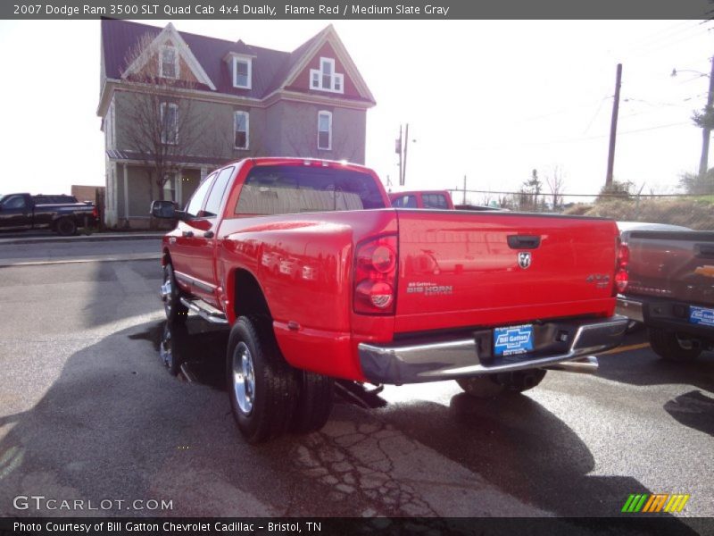 Flame Red / Medium Slate Gray 2007 Dodge Ram 3500 SLT Quad Cab 4x4 Dually