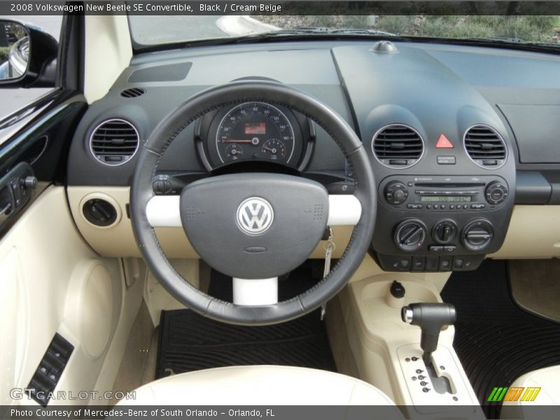 Black / Cream Beige 2008 Volkswagen New Beetle SE Convertible