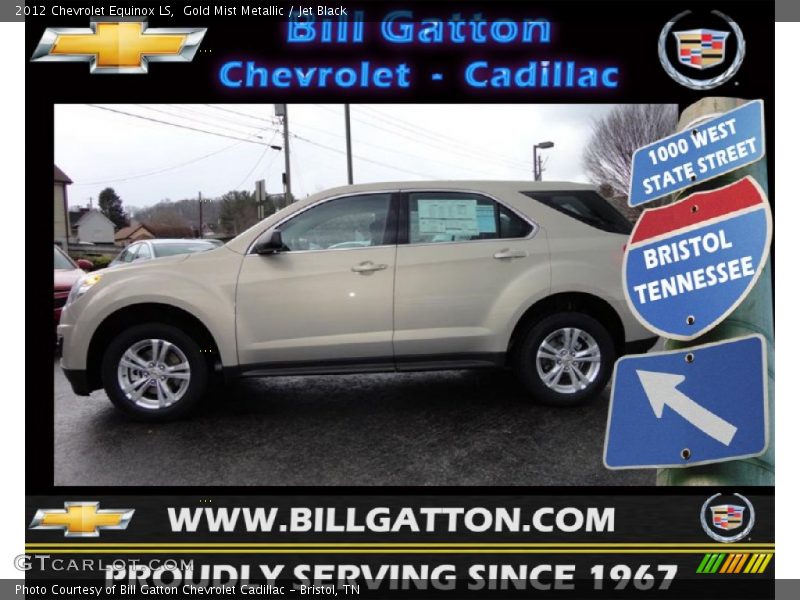 Gold Mist Metallic / Jet Black 2012 Chevrolet Equinox LS