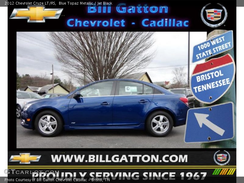 Blue Topaz Metallic / Jet Black 2012 Chevrolet Cruze LT/RS