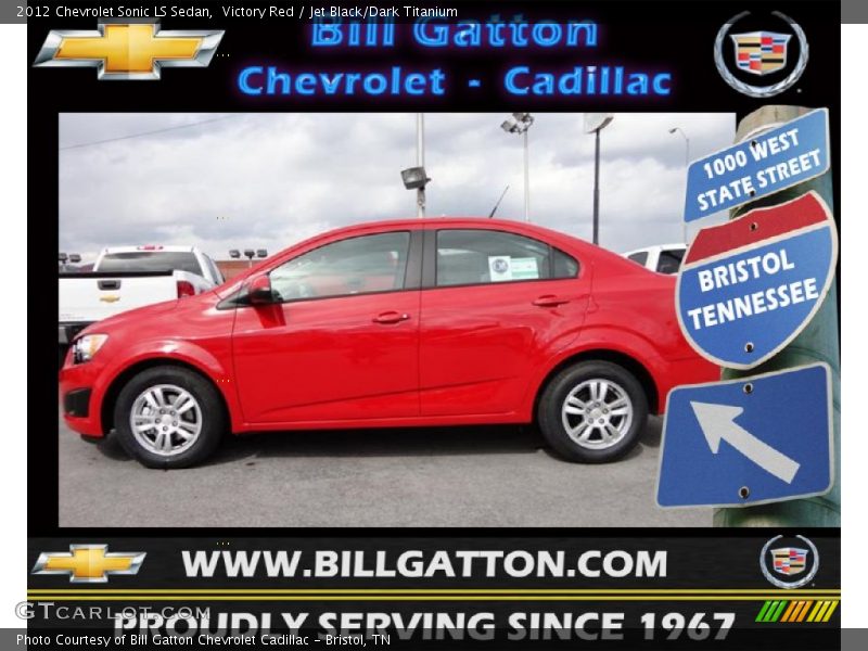 Victory Red / Jet Black/Dark Titanium 2012 Chevrolet Sonic LS Sedan
