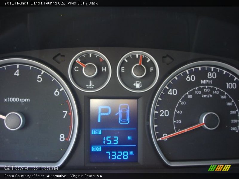 Vivid Blue / Black 2011 Hyundai Elantra Touring GLS