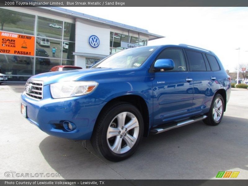 Blue Streak Metallic / Sand Beige 2008 Toyota Highlander Limited