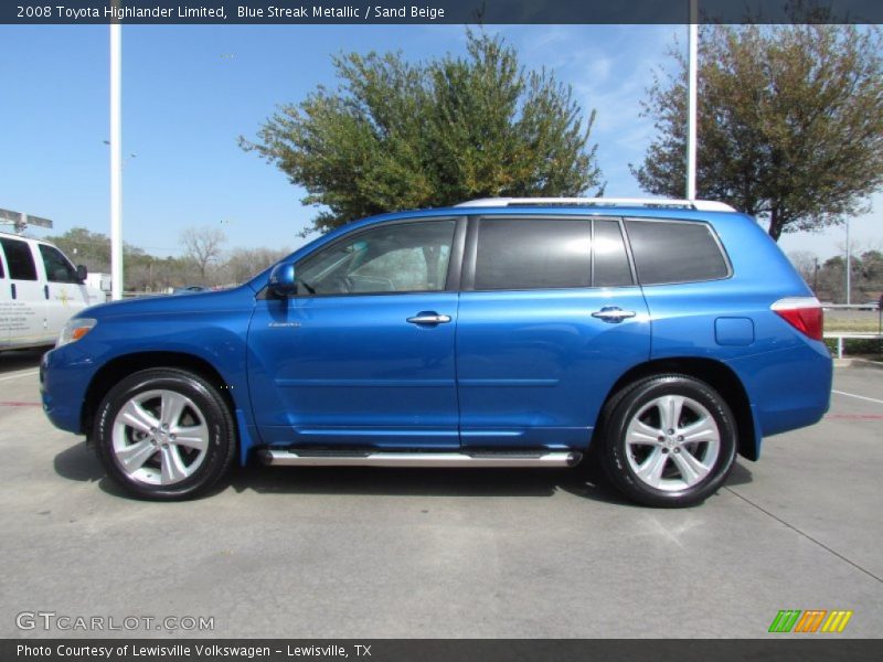 Blue Streak Metallic / Sand Beige 2008 Toyota Highlander Limited