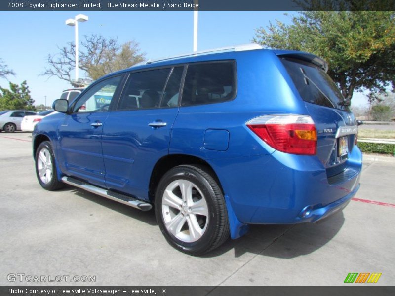 Blue Streak Metallic / Sand Beige 2008 Toyota Highlander Limited