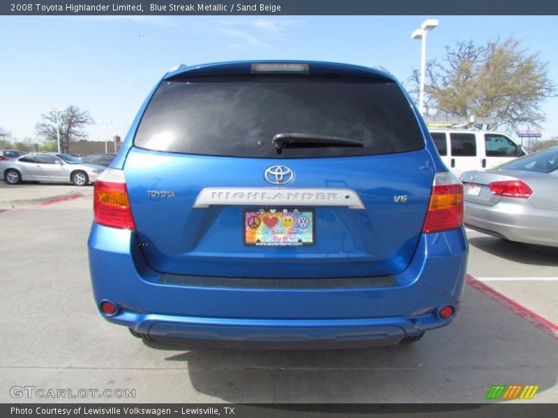 Blue Streak Metallic / Sand Beige 2008 Toyota Highlander Limited