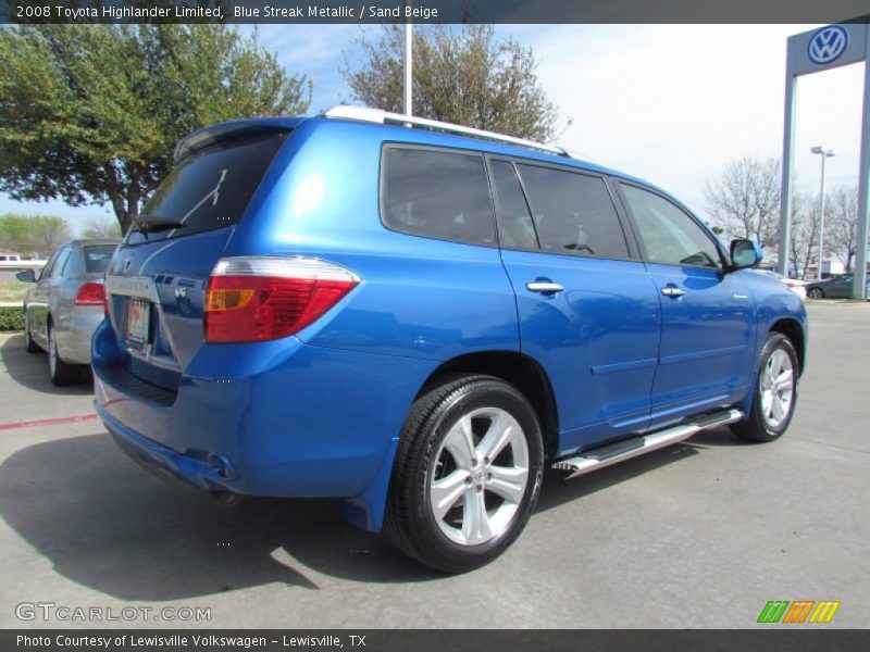 Blue Streak Metallic / Sand Beige 2008 Toyota Highlander Limited
