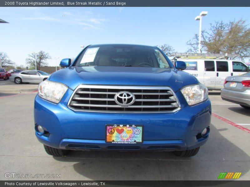 Blue Streak Metallic / Sand Beige 2008 Toyota Highlander Limited