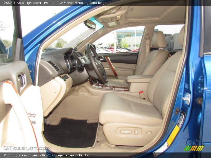 Blue Streak Metallic / Sand Beige 2008 Toyota Highlander Limited