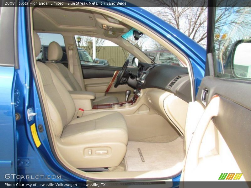 Blue Streak Metallic / Sand Beige 2008 Toyota Highlander Limited