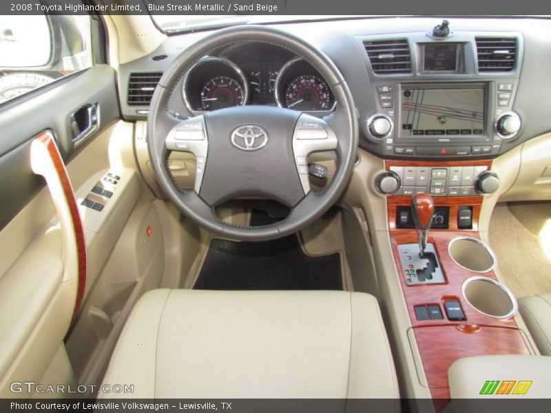 Blue Streak Metallic / Sand Beige 2008 Toyota Highlander Limited