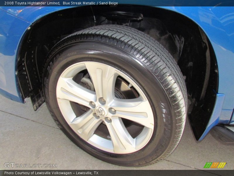 Blue Streak Metallic / Sand Beige 2008 Toyota Highlander Limited
