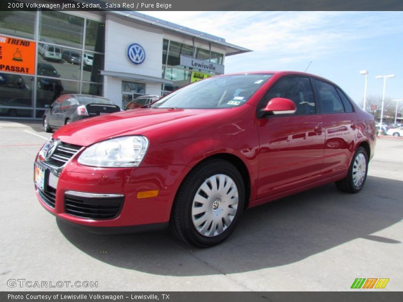 Salsa Red / Pure Beige 2008 Volkswagen Jetta S Sedan