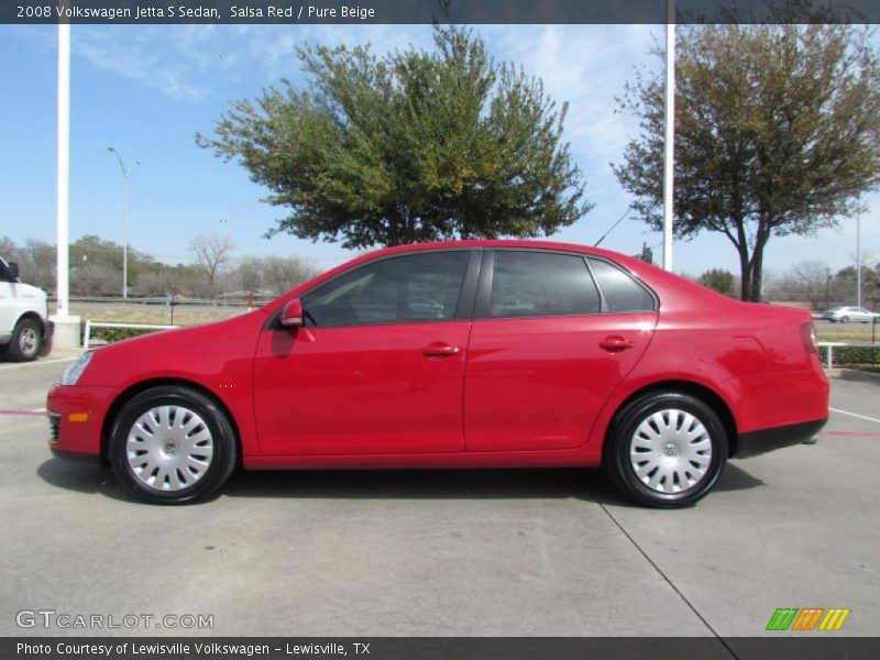 Salsa Red / Pure Beige 2008 Volkswagen Jetta S Sedan
