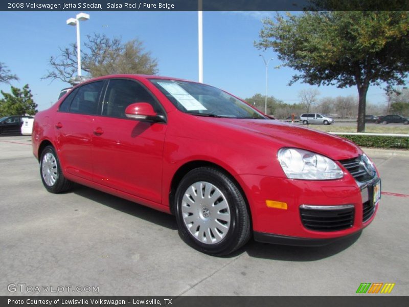 Salsa Red / Pure Beige 2008 Volkswagen Jetta S Sedan