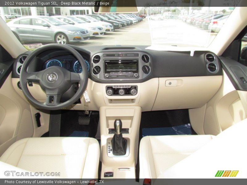 Deep Black Metallic / Beige 2012 Volkswagen Tiguan SEL