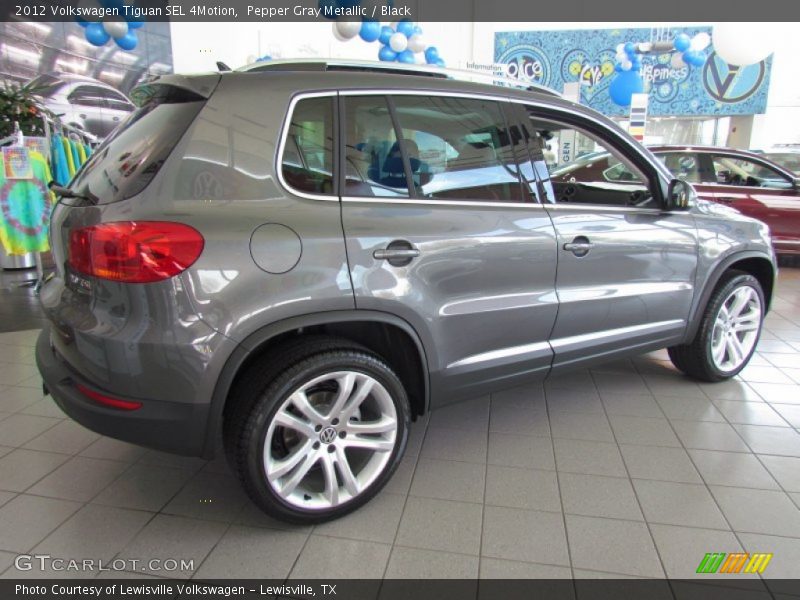 Pepper Gray Metallic / Black 2012 Volkswagen Tiguan SEL 4Motion